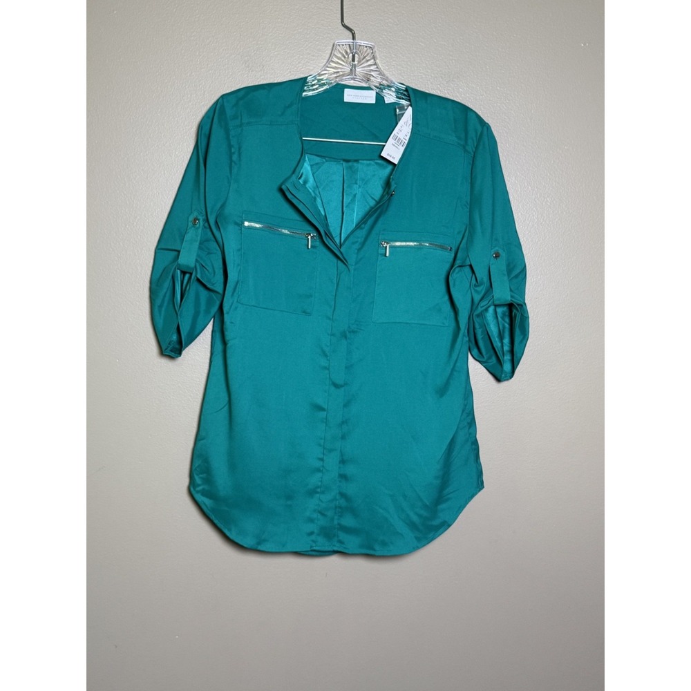 NWT New York & Company Green Blouse Size XS